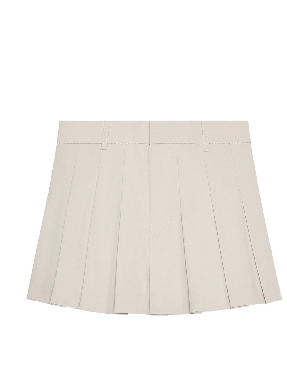 Zara Pleated Mini Skort in Light Beige